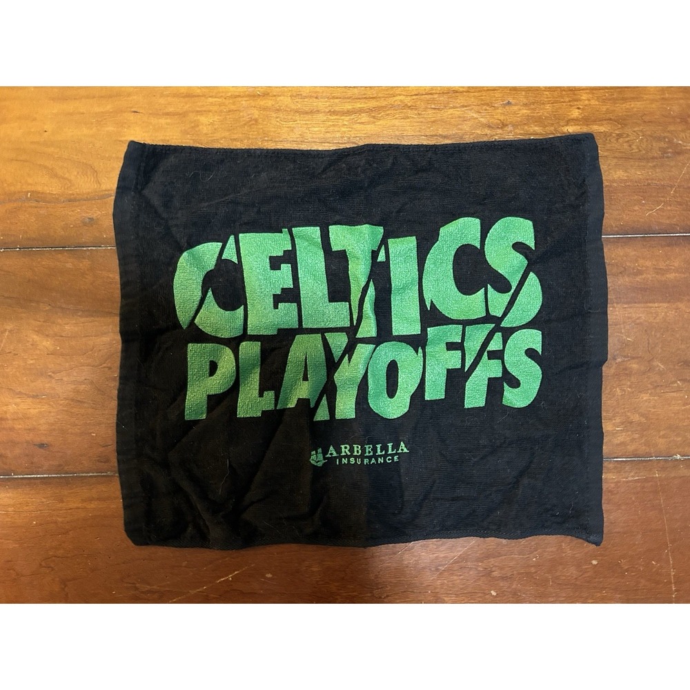 Boston Celtics NBA Playoffs Rally Towel 2023 Black Green Fan Souvenir Towel